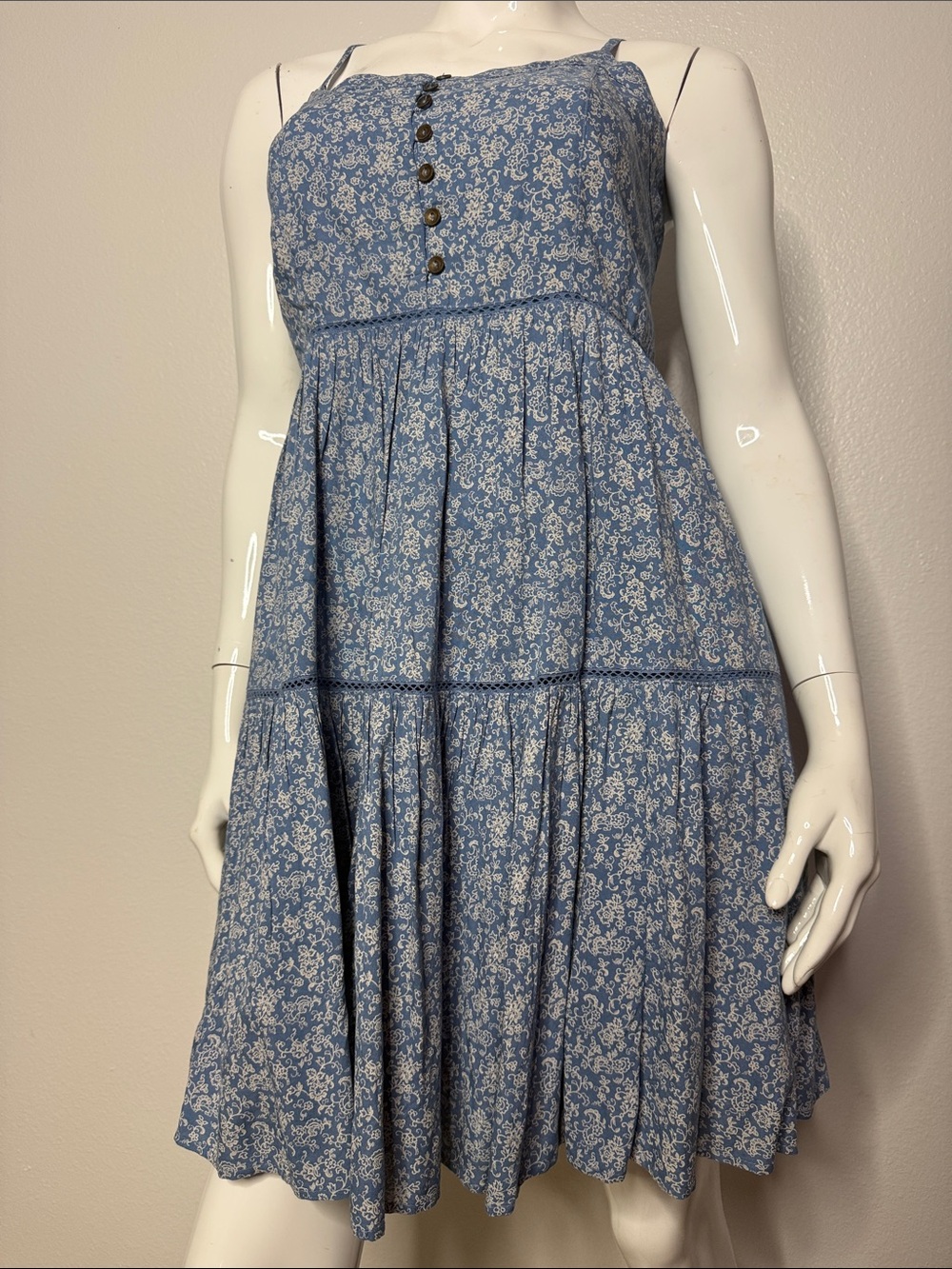 Cleo & Wolf Country Core Blue Print Dress M - Picture 5 of 8